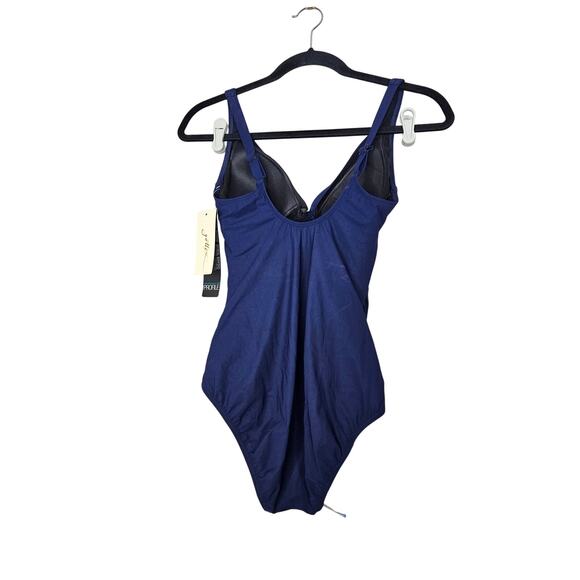 NEW Profile Gottex 10 Navy Blue One Piece Swimsuit Beach Pool Classic Coastal - Picture 4 of 4